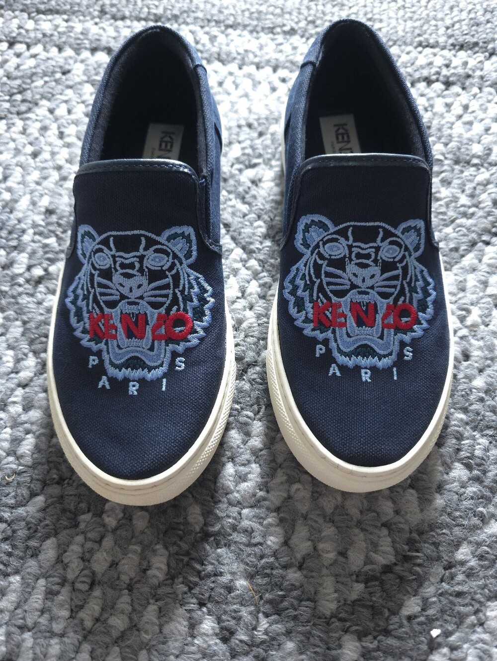 Kenzo K-Skate Navy Blue Slip On Sneakers